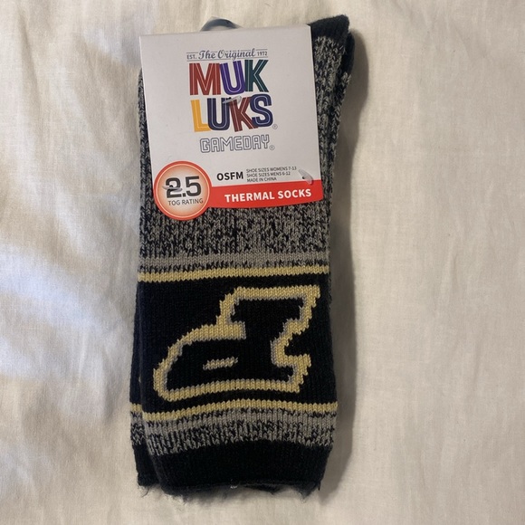 MUK LUKS Purdue University Game Day Unisex Heat Retainer Crew Socks - Picture 3 of 4